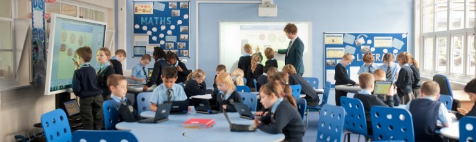 Smart classroom at Pheasey Park Farm Junior school. Great Barr.